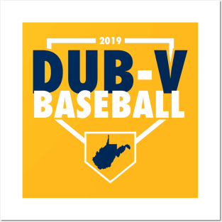 Dub V Baseball (Gold/Gray Background) Posters and Art